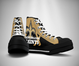 NEW ORLEANS SAINTS Printed Canvas Sneakers SHoes - £31.94 GBP+