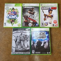 Xbox 360 Games Lot Rock Band NFL Tour Sims 3 MLB 2K8 Splinter Cell Conviction - £10.99 GBP