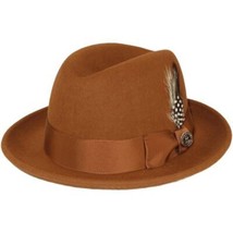Men Bruno Capelo Hat Australian Wool Crushable Center Dent CHICAGO CH303 Cognac image 2
