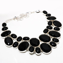 Black Spinel Black Onyx Gemstone Handmade Fashion Necklace Jewelry 18" SA 4142 - £15.57 GBP
