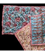 Pottery Barn Shannon Reversible Quilted King Shams Set 2 Pink Blue Block... - $857.88 MXN