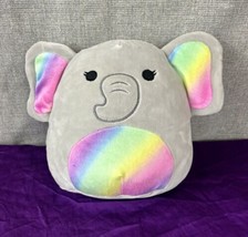 Squishmallows MILA 8&quot; the gray Elephant Rainbow ears belly Plush TOY - £9.12 GBP