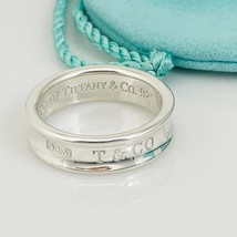 Size 9 Tiffany &amp; Co 1837 Ring Concave Unisex in Sterling Silver - £255.99 GBP
