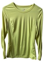 Danskin Running Shirt Womens Xs Long Sleeved Electric Green Round Neck R... - $4.47