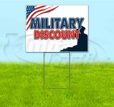 Military Discount 18x24 Yard Sign With Stake Corrugated Bandit Usa Business Army - £19.15 GBP+