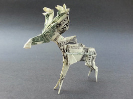 MOOSE Money Origami Art Dollar Bill Animal Cash Sculptors Bank Note Handmade - £23.94 GBP