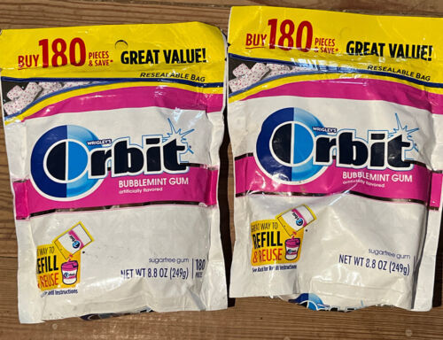(2 ct) Orbit White Bubblemint Sugarfree Chewing Gum 8.8 oz ea pk 360 pieces 3/24 - £21.80 GBP