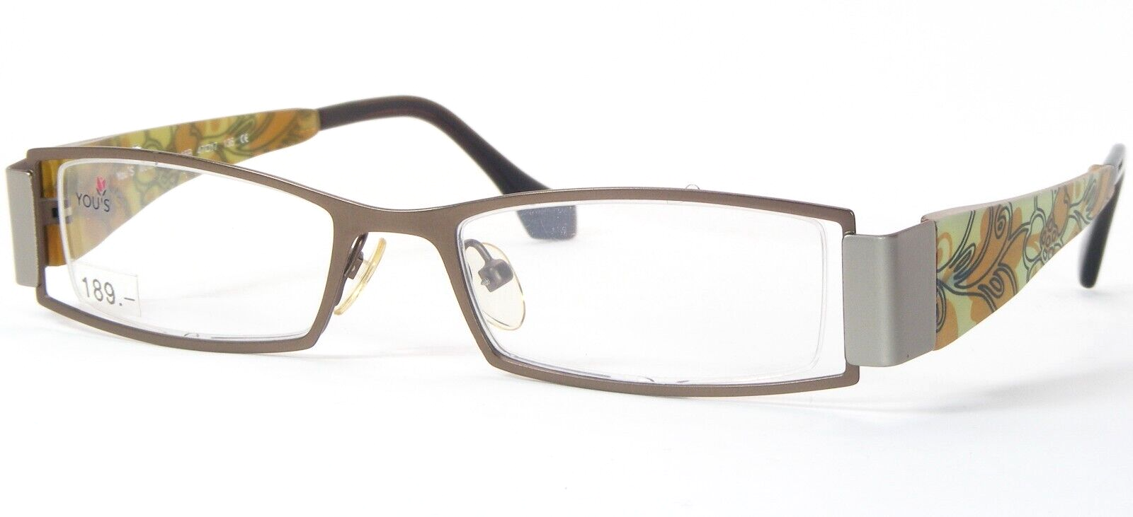YOU&#39;S Lunettes 676 15B Olive Marron / Gris Unique Rare Cadre 47-17-135mm - $96.02