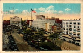 Vintage POSTCARD- Public Square Looking West, Watertown, Ny BK65 - £4.68 GBP