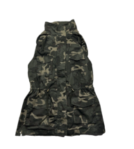 Active USA Womens Vest Medium Camo Pockets Hooded Drawstring Waist Sleev... - $17.75