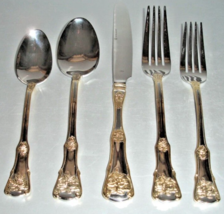 Royal Albert Old Country Roses (Gold) Stainless 5 PC. Place Setting Flat... - $34.55