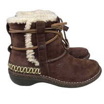 UGG Cove Boot Womens 7 Brown Suede Embroidered Strappy Winter Moccasin B... - £54.36 GBP