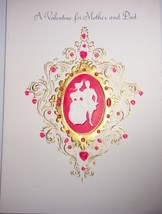 Vintage Hallmark Hall Jems A Valentine For Mother &amp; Dad Embossed Card 1960s - $5.99