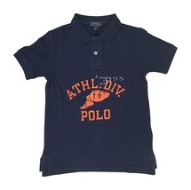 Polo Ralph Lauren Boys Navy Blue Orange Polo Collar Shirt M Medium 10-12 9179-3 - £35.46 GBP