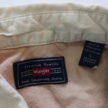 Wrangler Premium Quality Men's Short Sleeve Cotton Yellow Button Up Shirt Size L image 3