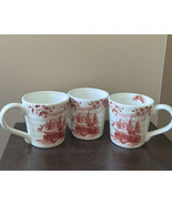 Maxcera set of 3 Christmas Mugs New Red Truck Ceramic Vintage Look - £39.33 GBP