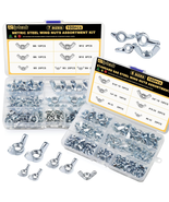 Wing Nuts 200PCS Assortment Kit: 13 Metric &amp; SAE Sizes, Carbon Steel Zin... - $46.12 CAD
