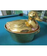 Compatible with Hall Pottery Golden Glow Casserole Duck Tureen Brown CRO... - €105,70 EUR