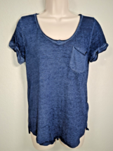 Abercrombie &amp; Fitch T Shirt Burnout Short Sleeve Pocket Blue Soft Womens Size S - £7.82 GBP