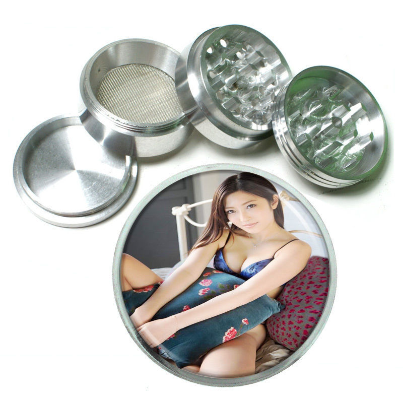 Japanese Pin Up Girls D9 Aluminum Herb Grinder 2.5&quot; 63mm 4 Piece - $16.78