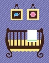 Pepita Needlepoint Canvas: Uni Baby Crib, 7&quot; x 10&quot; - $50.00+