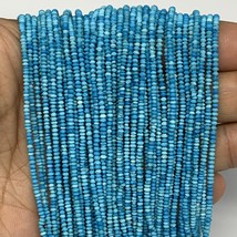 1 strand, 1-2mm, Tiny Size Synthetic Turquoise Beads Strand Saucer Disc @Afghani - £2.55 GBP