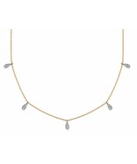 Station Necklace The Yard Necklace 14K Solid Gold Diamond Wedding Charm. - $1,095.24 CAD