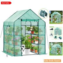 Outdoor Greenhouse for Plants with Screen Windows 3 Tier 12 Shelves Green - $174.19