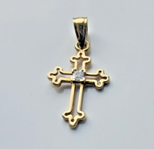 Fancy 10K Yellow Gold Holy Cross Pendant - £90.13 GBP