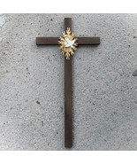 Holy Heart Large Wooden Wall Cross with Dove,Religious Catholic Christia... - $73.76 CAD+
