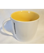 Starbucks Yellow White Coffee Mug Bone China 2011 16 oz - £14.85 GBP