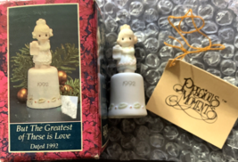 1992 Precious Moments Porcelain 2.5&quot; Thimble But The Greatest Of 527718 - £14.92 GBP