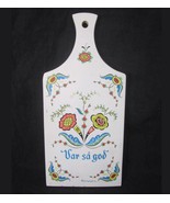 VTG BERGGREN Folk Art Swedish Cutting Board Var sa god White Kitchen Wal... - £15.62 GBP