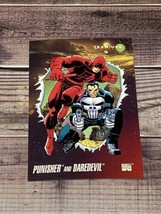 Punisher &amp; Daredevil Impel Marvel Universe Series 3 1992 Collector Card #92 - $1.50