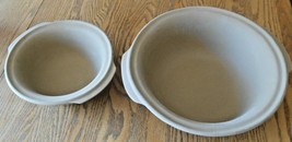 Lot Of 2 Pampered Chef 9&quot; &amp; 12&quot; Baking Roasting Bowls Stoneware - £39.81 GBP