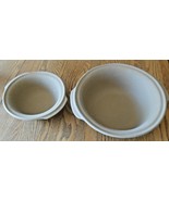 Lot of 2 PAMPERED CHEF 9&quot; &amp; 12&quot; BAKING ROASTING BOWLS STONEWARE - $49.99