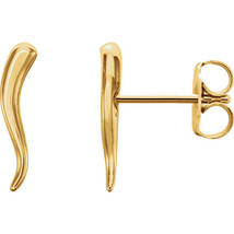 Brand New Italian Horn Post Earrings (Available in Choice of Precious Me... - $59.99+