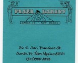 Plaza Bakery Menu E San Francisco Street Santa Fe New Mexico 1993 - £14.04 GBP