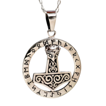 Thors Hammer Rabe Anhänger 925 Sterlingsilber Rabe Skane Rune Schmuck &amp; Box - $51.63