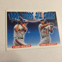 1993 Topps All Star Outfielders HOF Kirby Puckett & Larry Walker Trading Card - $2.80