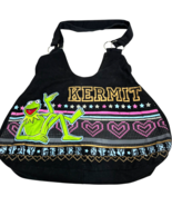 The Muppets Kermit Black Cotton Shoulder Bag MU59612WM 2009 15 x 10 x 3 in. - $19.35