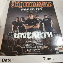 UNEARTH  Promo Poster  AUTOGRAPHED 18x24 Jägermeister Concert Tour Adver... - £21.15 GBP