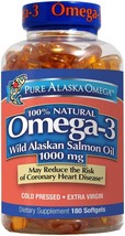 Pure Alaska Omega-3 Wild Alaskan Salmon Oil 1000mg Softgels 180-Count - £34.28 GBP