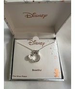 Disney&#39;s Minnie Mouse Head Two Tone Crystal Necklace - £19.71 GBP