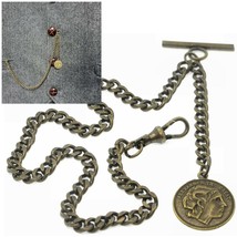 Albert Pocket Watch Chain Bronze Alexander The Great Medal Fob Swivel Cl... - £13.05 GBP