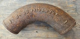 Vintage Antique Small Elbow 3-3/8&quot; Wide - Water Pipe Cast Iron 6.5&quot; long... - $14.96