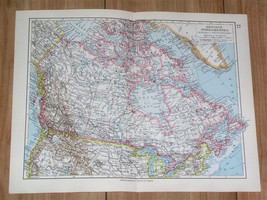 1928 Vintage Map Of Canada Quebec Ontario British Columbia Alberta Newfoundland - £16.83 GBP