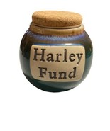 Harley Fund black glazed ceramic stoneware collectible jar with cork sto... - £9.67 GBP