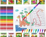 24 Pcs Dinosaur Mini Coloring Books Party Favors With 24 Stacking Crayon... - $42.99