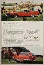 1960 Print Ad Chrysler Le Baron Four-Door Southampton Red Car Horses on Farm - $15.77